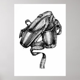 Ballet Slippers Fashion Sketch Poster