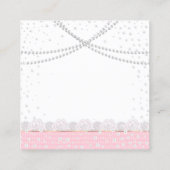 Ballet Slippers Pearls Pink Glitzer Spitzen Schmuc Quadratische Visitenkarte (Rückseite)