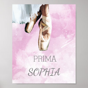 Ballet Slippers Persönliche Prima Pointe Pink Poster