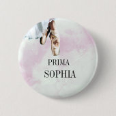 Ballet Slippers Pointe Persönliches Pink Button (Vorderseite)