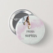 Ballet Slippers Pointe Persönliches Pink Button (Vorne & Hinten)