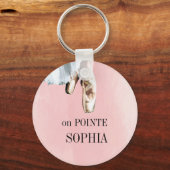 Ballet Slippers Pointe Persönliches Pink Schlüsselanhänger (Vorderseite)