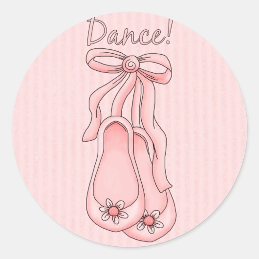 Ballet Slippers Runder Aufkleber (Vorderseite)