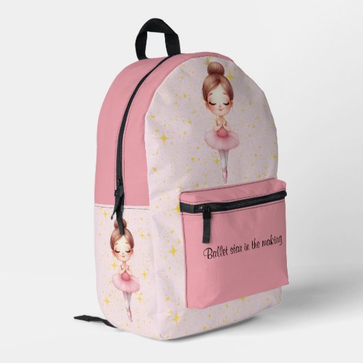 Ballet Star Girl Bedruckter Rucksack (Rückseitige Ecke links)