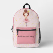 Ballet Star Girl Bedruckter Rucksack (Vorderseite)