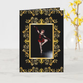 Ballet Stilvoll Elegante Gold Verschönert Karte (Gelbe Blume)