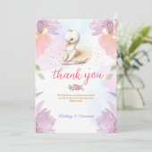 Ballet Swan Baby Girl Dusche Dankeskarte (Stehend Vorderseite)