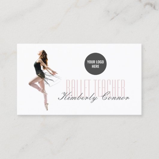 Ballet Teacher Dancing Lady Business Card Visitenkarte (Vorderseite)