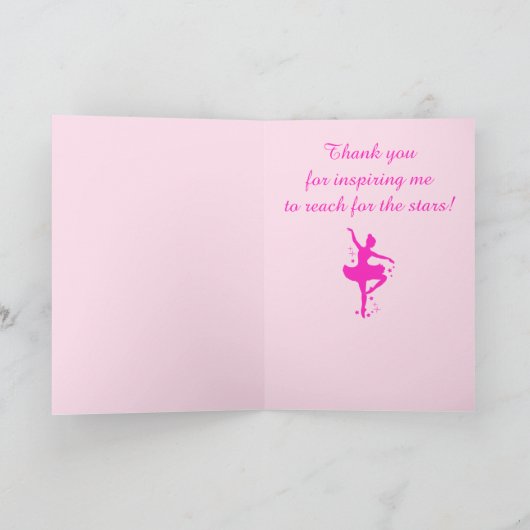 Ballet Teacher Danke, dass du Tänzer mit Sternen b Dankeskarte (Innenseite)