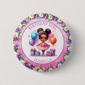 Ballet Themed Girl's Birthday Party Button (Vorderseite)