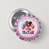 Ballet Themed Girl's Birthday Party Button (Vorne & Hinten)