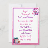 Ballet Themed Girl's Birthday Party Einladung (Rückseite)