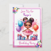 Ballet Themed Girl's Birthday Party Einladung (Vorderseite)