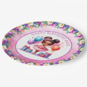 Ballet Themed Girl's Birthday Party Pappteller (Schrägansicht)