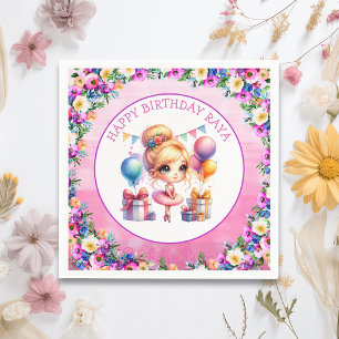 Ballet Themed Girl's Birthday Party Serviette