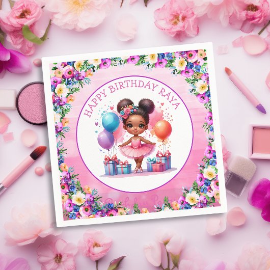 Ballet Themed Girl's Birthday Party Serviette