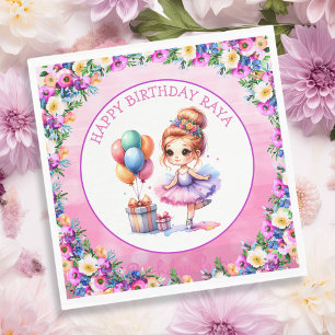 Ballet Themed Girl's Birthday Party Serviette