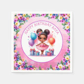 Ballet Themed Girl's Birthday Party Serviette (Vorderseite)