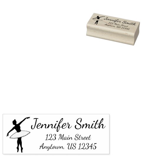 Ballet Toe Dancer Ballerina Personalisierte Adress Gummistempel (Stempel)