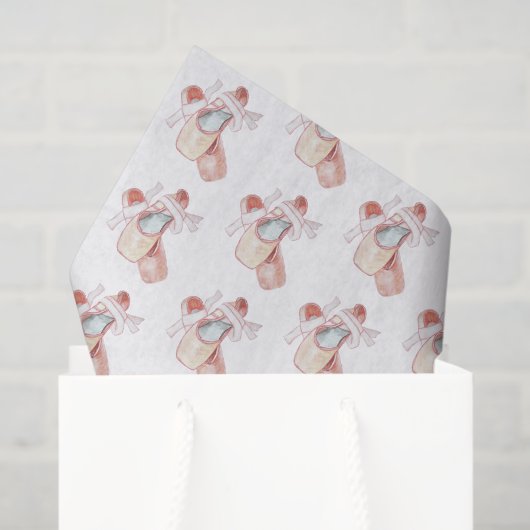 Ballet Toe Shoes Art Dancer Pink Gemustert Seidenpapier (Geschenktüte)