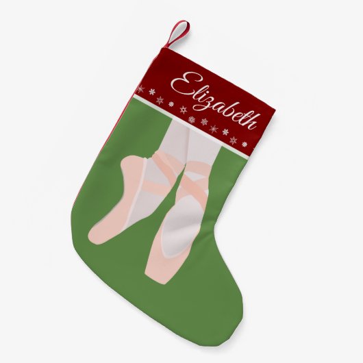 Ballet Toe Shoes Personalisiert Kleiner Weihnachtsstrumpf (Vorderansicht (hängend))