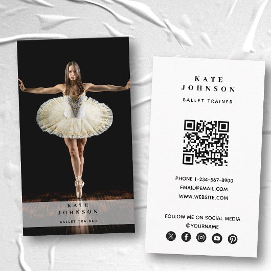 Ballet Trainer Dancer Foto Social Media QR Code Visitenkarte
