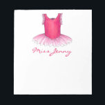 Ballet Tutu Personalisiert Dance Teacher Notepad Notizblock<br><div class="desc">Notepad bietet eine originelle Abbildung eines rosa Balletttutus. Einfach mit dem Namen Ihres Lieblings-Tanzlehrers für ein einmaliges Geschenk personalisieren!</div>