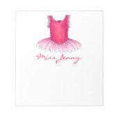 Ballet Tutu Personalisiert Dance Teacher Notepad Notizblock (Vorderseite)