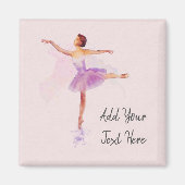 Ballet Watercolor - Tänzer mit anpassbarem Text Magnet (Vorne)