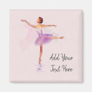 Ballet Watercolor - Tänzer mit anpassbarem Text Magnet