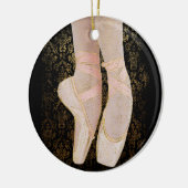 Ballet Zehenschuhe - Black Pink Gold Keramik Ornament (Links)