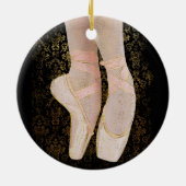 Ballet Zehenschuhe - Black Pink Gold Keramik Ornament (Hinten)