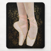 Ballet Zehenschuhe - Black Pink Gold Mousepad (Vorne)