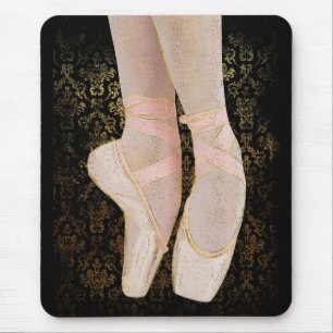 Ballet Zehenschuhe - Black Pink Gold Mousepad