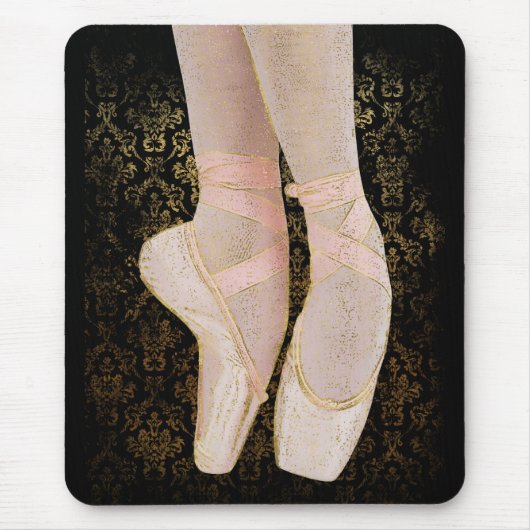 Ballet Zehenschuhe - Black Pink Gold Mousepad (Vorne)