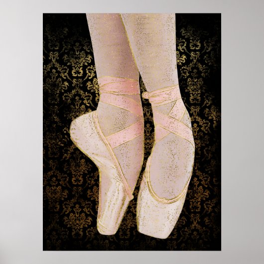 Ballet Zehenschuhe - Black Pink Gold Poster (Vorne)