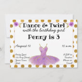 Ballet zum Geburtstag Einladung (Vorderseite)