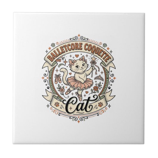 Balletcore Coquette Katze Balletcore Coquette Katz Fliese (Vorderseite)
