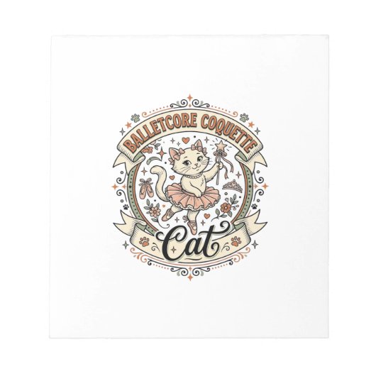 Balletcore Coquette Katze Balletcore Coquette Katz Notizblock (Vorderseite)