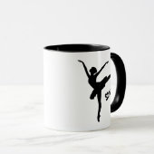 Ballett Arabesque Pose Silhouette Tasse (VorderseiteRechts)