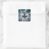 Ballett auf Eis Quadratischer Aufkleber (Tasche)