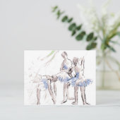 Ballett Ballerina Postkarte (Stehend Vorderseite)