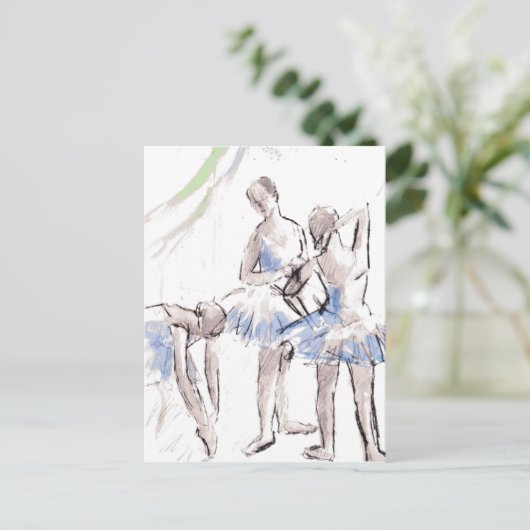 Ballett Ballerina Postkarte (Stehend Vorderseite)
