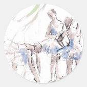 Ballett Ballerina Runder Aufkleber (Vorderseite)