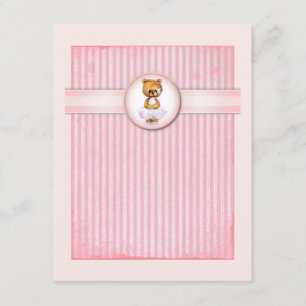 Ballett-Bärn-Vintage rosa Einladung