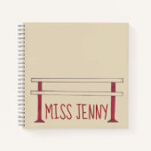 Ballett Barre Personalisiert Tanzlehrer Ballerina Notizbuch (Vorderseite)