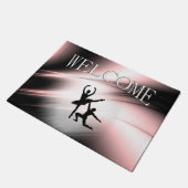 Ballett-Couple-Dance Pink-Akzent Fußmatte (Schrägansicht)