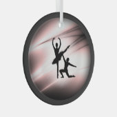 Ballett-Couple-Dance Pink-Akzent Ornament Aus Glas (Vorderseite Rechts)