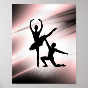 Ballett-Couple-Dance Pink-Akzent Poster
