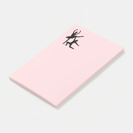 Ballett Couple Dance Pink Post-it Klebezettel (angewinkelt)